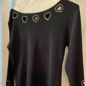 XL Women's Joseph A. Top with cut out hearts and rhinestones